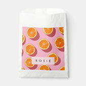 Monogram gepersonaliseerd Oranje plakpatroon Bedankzakje (Voorkant)