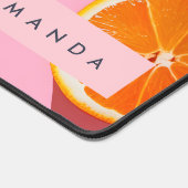 Monogram gepersonaliseerd Oranje plakpatroon Bureaumat (Hoek)