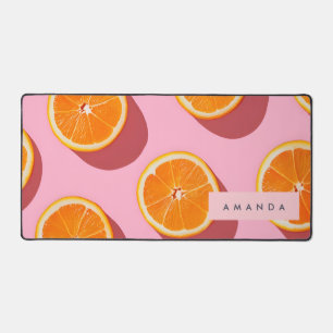 Monogram gepersonaliseerd Oranje plakpatroon Bureaumat