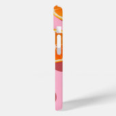 Monogram gepersonaliseerd Oranje plakpatroon Case-Mate iPhone Case (Achterkant / Links)