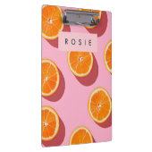 Monogram gepersonaliseerd Oranje plakpatroon Klembord (Rechts)