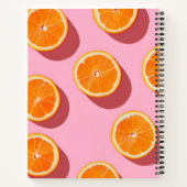 Monogram gepersonaliseerd Oranje plakpatroon Notitieboek (Achterkant)