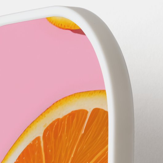 Monogram gepersonaliseerd Oranje plakpatroon Pickleball Paddle (Links Detail)