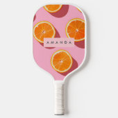 Monogram gepersonaliseerd Oranje plakpatroon Pickleball Paddle (Voorkant)
