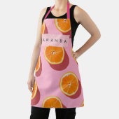 Monogram gepersonaliseerd Oranje plakpatroon Schort (Insitu)