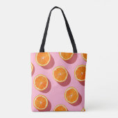 Monogram gepersonaliseerd Oranje plakpatroon Tote Bag (Achterkant)