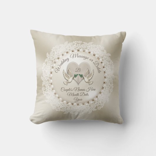 Monogram Gepersonaliseerd, Pearl Vrijgezellenfeest Kussen (Voorkant)