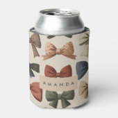 Monogram Gepersonaliseerd Retro Boogpatroon Blikjeskoeler (Blikje Voorkant)