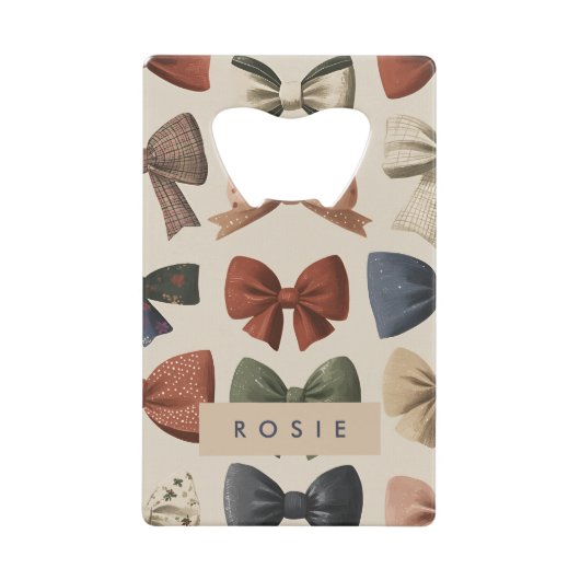 Monogram Gepersonaliseerd Retro  Boogpatroon Creditkaart Flessenopener (Voorkant)