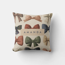 Monogram Gepersonaliseerd Retro  Boogpatroon Kussen