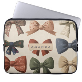 Monogram Gepersonaliseerd Retro  Boogpatroon Laptop Sleeve