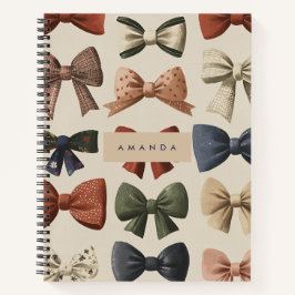 Monogram Gepersonaliseerd Retro  Boogpatroon Notitieboek