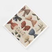 Monogram Gepersonaliseerd Retro  Boogpatroon Servet (Hoek)