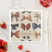 Monogram Gepersonaliseerd Retro  Boogpatroon Servet (Insitu)