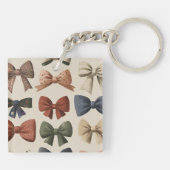 Monogram Gepersonaliseerd Retro Boogpatroon Sleutelhanger (Achterkant)