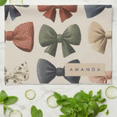 Monogram Gepersonaliseerd Retro  Boogpatroon Theedoek (Gevouwen)