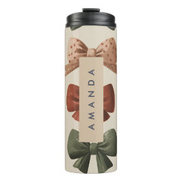 Monogram Gepersonaliseerd Retro  Boogpatroon Thermosbeker