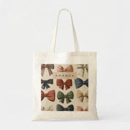 Monogram Gepersonaliseerd Retro  Boogpatroon Tote Bag
