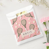 Monogram Gepersonaliseerd Retro Tennis Racket Patr Bedankzakje (Gezegeld)
