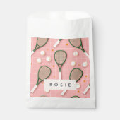 Monogram Gepersonaliseerd Retro Tennis Racket Patr Bedankzakje (Voorkant)