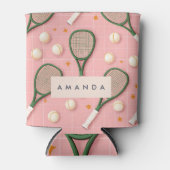 Monogram Gepersonaliseerd Retro Tennis Racket Patr Blikjeskoeler (Voorkant)