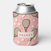 Monogram Gepersonaliseerd Retro Tennis Racket Patr Blikjeskoeler (Blikje Achterkant)