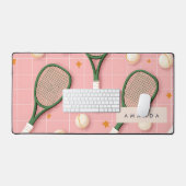 Monogram Gepersonaliseerd Retro Tennis Racket Patr Bureaumat (Keyboard & Muis)
