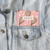 Monogram Gepersonaliseerd Retro Tennis Racket Patr Button (Insitu)