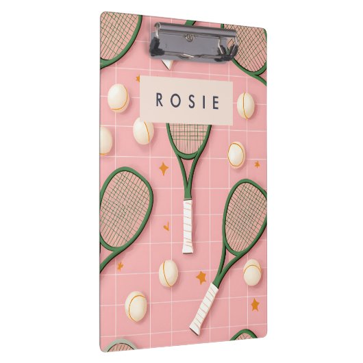 Monogram Gepersonaliseerd Retro Tennis Racket Patr Klembord (Rechts)