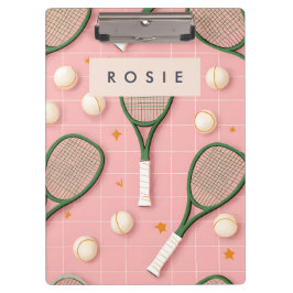 Monogram Gepersonaliseerd Retro Tennis Racket Patr Klembord