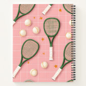 Monogram Gepersonaliseerd Retro Tennis Racket Patr Notitieboek (Achterkant)