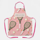 Monogram Gepersonaliseerd Retro Tennis Racket Patr Schort (Voorkant)