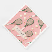 Monogram Gepersonaliseerd Retro Tennis Racket Patr Servet (Hoek)