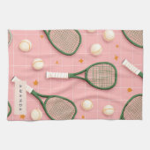Monogram Gepersonaliseerd Retro Tennis Racket Patr Theedoek (Horizontaal)