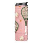 Monogram Gepersonaliseerd Retro Tennis Racket Patr Thermosbeker (Gedraaid links)