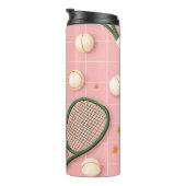 Monogram Gepersonaliseerd Retro Tennis Racket Patr Thermosbeker (Geroteerd rechts)