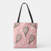 Monogram Gepersonaliseerd Retro Tennis Racket Patr Tote Bag (Achterkant)