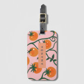 Monogram gepersonaliseerd retro tomaat wijnpatroon bagagelabel (Voorkant (verticaal))