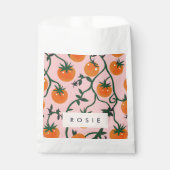 Monogram gepersonaliseerd retro tomaat wijnpatroon bedankzakje (Voorkant)