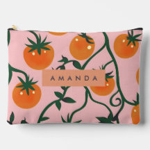 Monogram gepersonaliseerd retro tomaat wijnpatroon