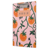 Monogram gepersonaliseerd retro tomaat wijnpatroon klembord (Links)