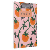 Monogram gepersonaliseerd retro tomaat wijnpatroon klembord (Rechts)