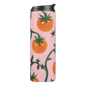 Monogram gepersonaliseerd retro tomaat wijnpatroon thermosbeker (Gedraaid links)