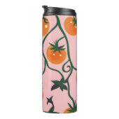 Monogram gepersonaliseerd retro tomaat wijnpatroon thermosbeker (Geroteerd rechts)