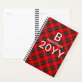 Monogram Gepersonaliseerd rood tartaan geruite pat Planner (Display)