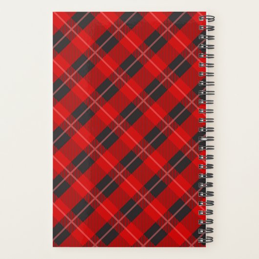 Monogram Gepersonaliseerd rood tartaan geruite pat Planner (Achterkant)