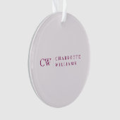 Monogram gepersonaliseerd roze acryl Ornament (voorkant)
