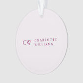 Monogram gepersonaliseerd roze acryl Ornament (voorkant)