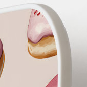 Monogram gepersonaliseerd roze donutpatroon pickleball paddle (Links Detail)