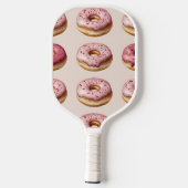 Monogram gepersonaliseerd roze donutpatroon pickleball paddle (Achterkant)